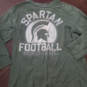 Spartan Football Kids Long Sleeve Tee - Green